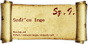 Szűcs Inge névjegykártya