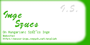 inge szucs business card